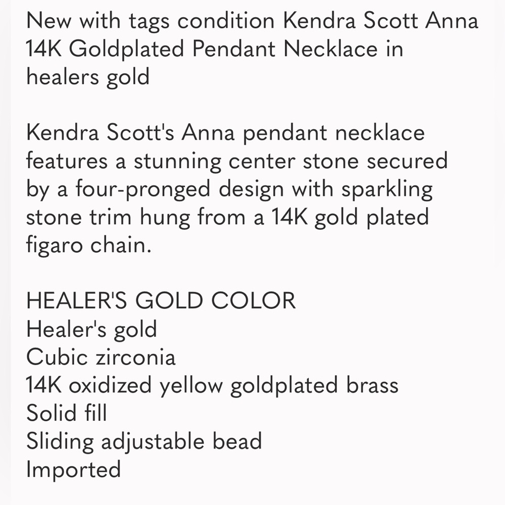 Kendra Scott Anna Necklace with Black Pyrite Pendant - Picture 10 of 10